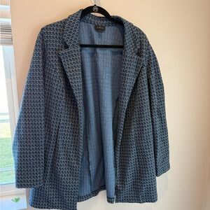 J. Jill Blue and Black Patterned Coat L